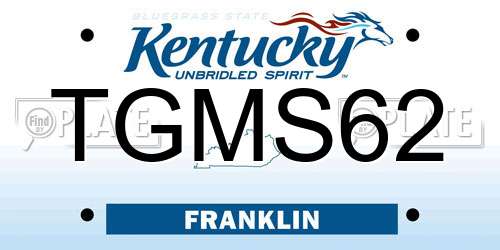 TGMS62 Kentucky License Plate
