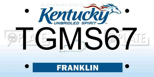 TGMS67 Kentucky License Plate
