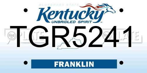 TGR5241 Kentucky License Plate