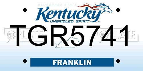 TGR5741 Kentucky License Plate
