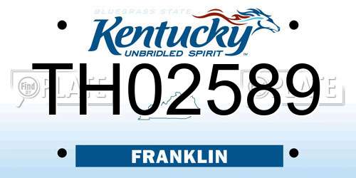TH02589 Kentucky License Plate