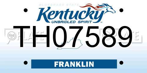 TH07589 Kentucky License Plate