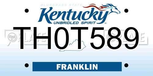TH0T589 Kentucky License Plate