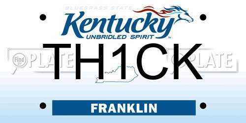 TH1CK Kentucky License Plate