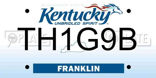 TH1G9B Kentucky License Plate