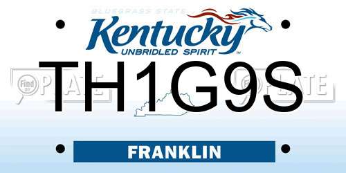 TH1G9S Kentucky License Plate