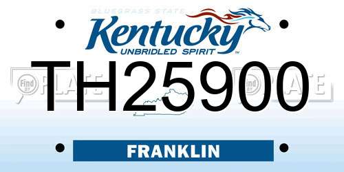 TH25900 Kentucky License Plate