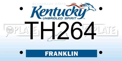 TH264 Kentucky License Plate