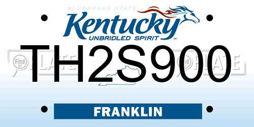 TH2S900 Kentucky License Plate