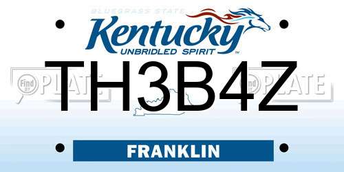 TH3B4Z Kentucky License Plate
