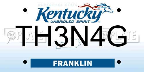 TH3N4G Kentucky License Plate