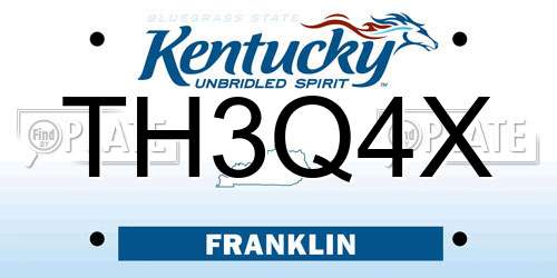 TH3Q4X Kentucky License Plate