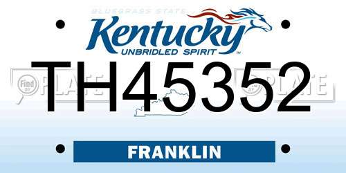 TH45352 Kentucky License Plate