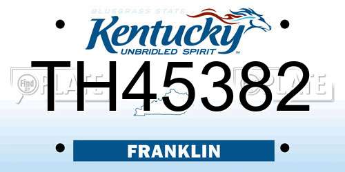 TH45382 Kentucky License Plate