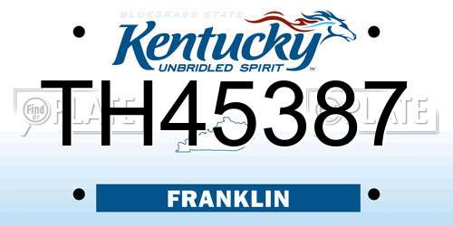 TH45387 Kentucky License Plate