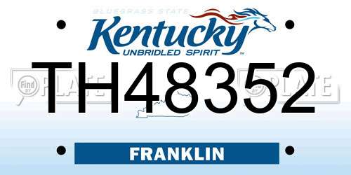 TH48352 Kentucky License Plate