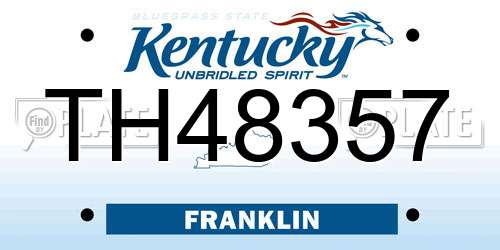 TH48357 Kentucky License Plate