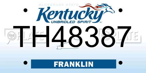 TH48387 Kentucky License Plate
