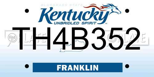 TH4B352 Kentucky License Plate