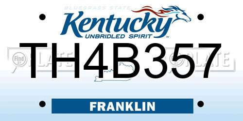 TH4B357 Kentucky License Plate