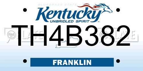 TH4B382 Kentucky License Plate