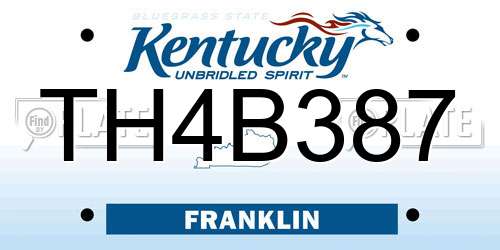 TH4B387 Kentucky License Plate