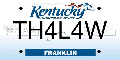 TH4L4W Kentucky License Plate