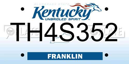 TH4S352 Kentucky License Plate