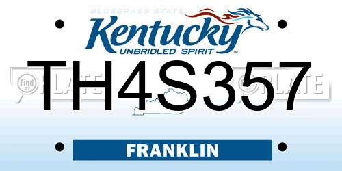 TH4S357 Kentucky License Plate