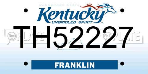 TH52227 Kentucky License Plate
