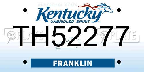 TH52277 Kentucky License Plate