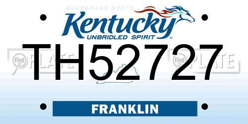 TH52727 Kentucky License Plate