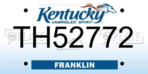 TH52772 Kentucky License Plate