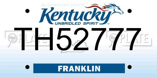 TH52777 Kentucky License Plate