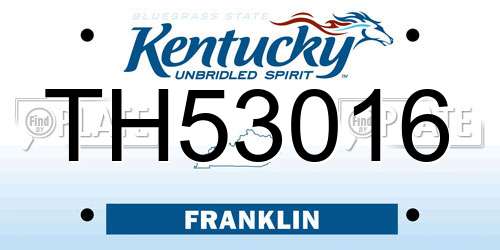 TH53016 Kentucky License Plate