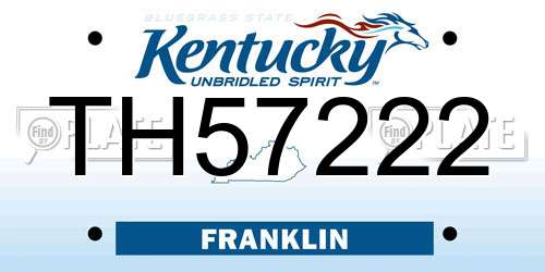 TH57222 Kentucky License Plate