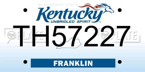 TH57227 Kentucky License Plate