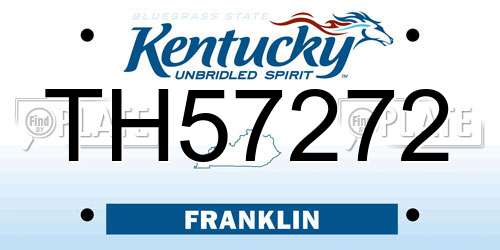 TH57272 Kentucky License Plate