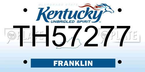 TH57277 Kentucky License Plate