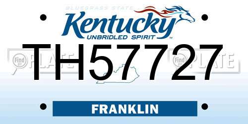 TH57727 Kentucky License Plate