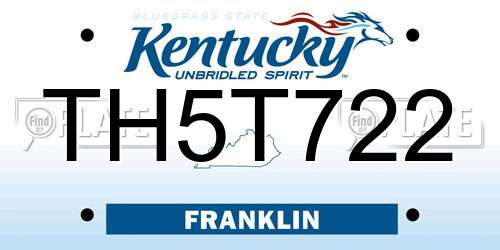 TH5T722 Kentucky License Plate