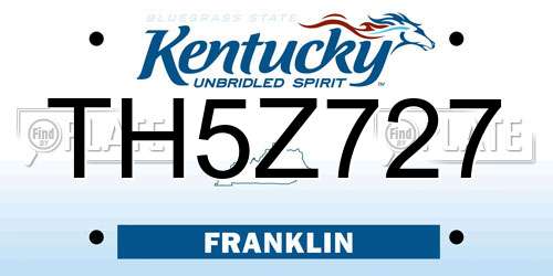 TH5Z727 Kentucky License Plate