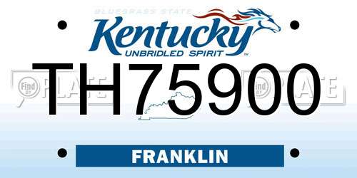 TH75900 Kentucky License Plate