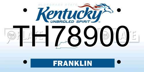TH78900 Kentucky License Plate
