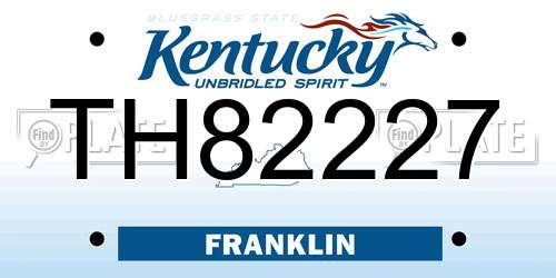 TH82227 Kentucky License Plate