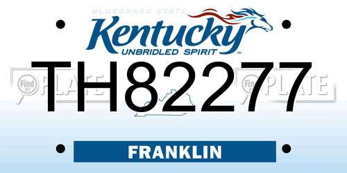 TH82277 Kentucky License Plate