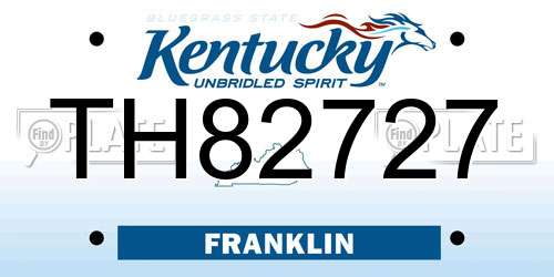 TH82727 Kentucky License Plate
