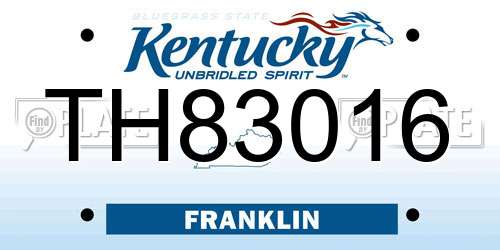 TH83016 Kentucky License Plate