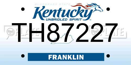 TH87227 Kentucky License Plate