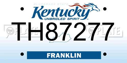 TH87277 Kentucky License Plate